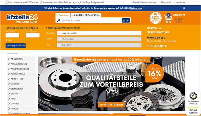 Autoteile, Kfz-Teile & PKW-Teile Bis zu 50% sparen kfzteile24 Germany