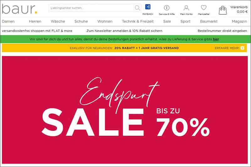 BAUR Online Shop Germany - Mode, Wohnen, Technik & mehr