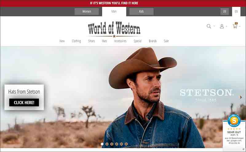 Buy your western clothing at World of Western