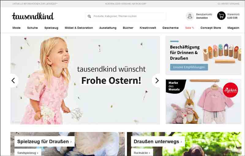 tausendkind – Откройте для себя моду, игрушки, мебель и аксессуары для младенцев и детей