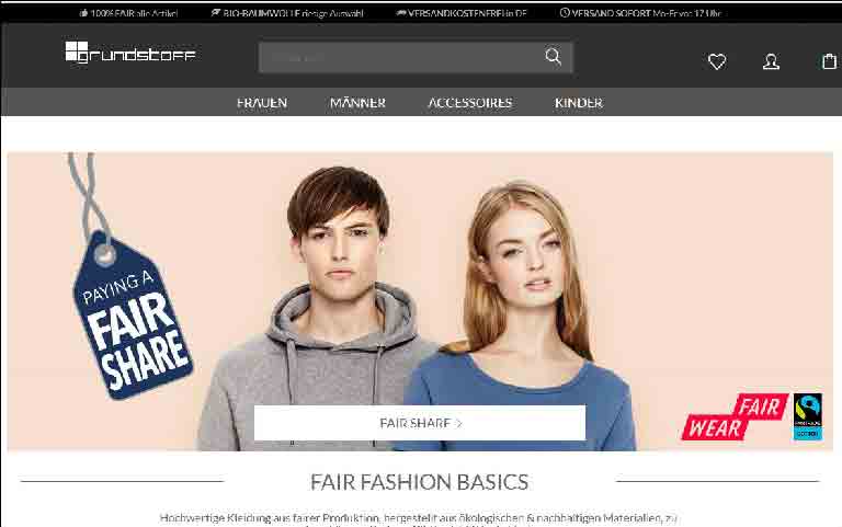 Fair Trade Kleidung & Basic Mode aus Bio-Baumwolle online | grundstoff