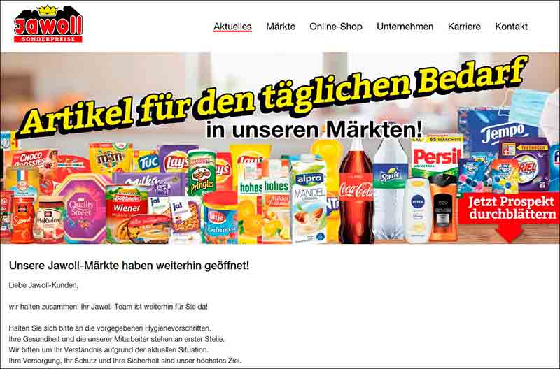 Jawoll Märkte. Online-Shop Deutschland