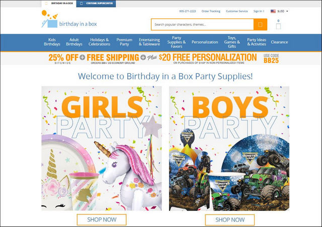 Birthday Party Supplies - Boys, Girls - Birthday in a Box