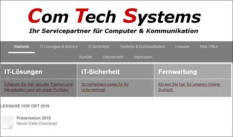 Com Tech Systems Germany Infrastruktur, die Kommunikation, die IT-Sicherheit und Integration neuer Technologien in die betrieblichen Abläufe der Unternehmen