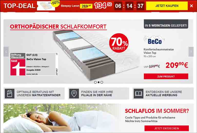 Concord Matratzen Shop - Matratzen Discount. Matratze online kaufen. Bettwaren & Topper Germany