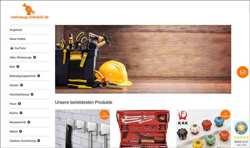 Der Werkzeug Shop, Haushaltsartikel und Werkzeug – werkzeug-online24 Deutschland