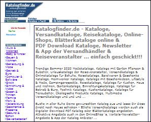 Versandhändler & Reiseveranstalter Versand Kataloge, Onlinekataloge
