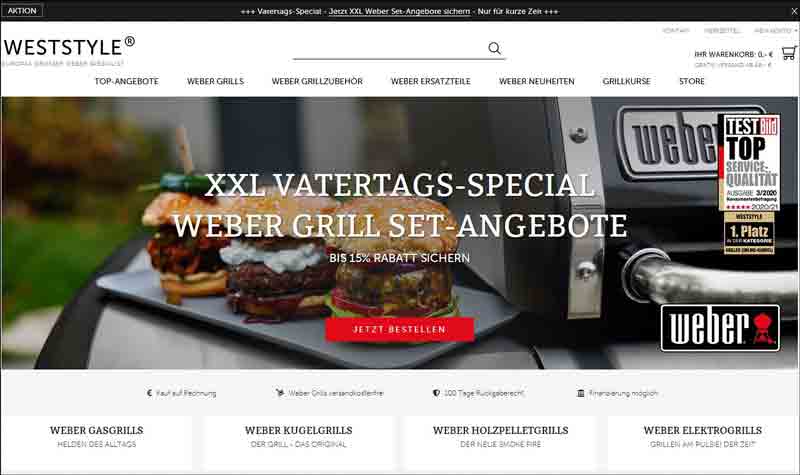 Weber Original Store - Gasgrill + Kugelgrill von Weststyle