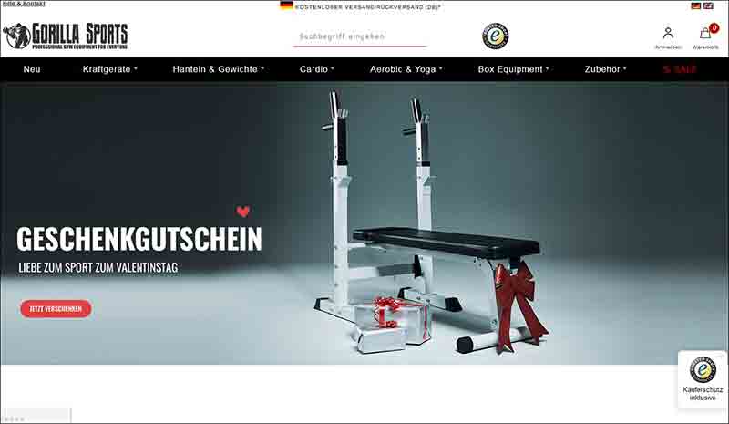 Online Shop für Bodybuilding & Fitness Gorilla Sports Germany