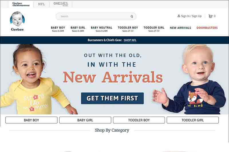 Baby Clothing, Onesies Brand and Just Born Gerber Childrenswear Shop USA