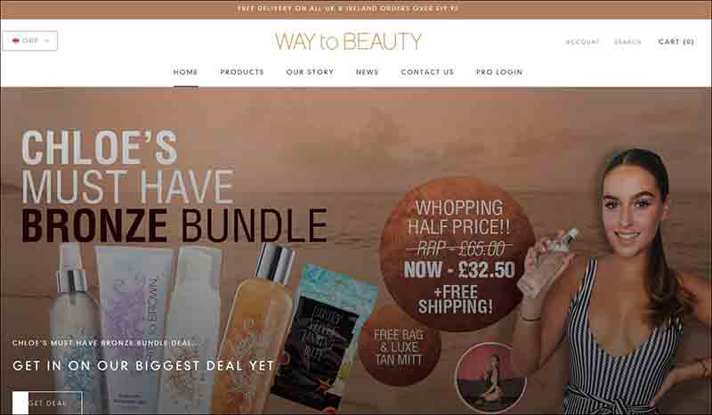 Spray Tan & Self Tanning Lotions WAY to BEAUTY United Kingdom and Ireland