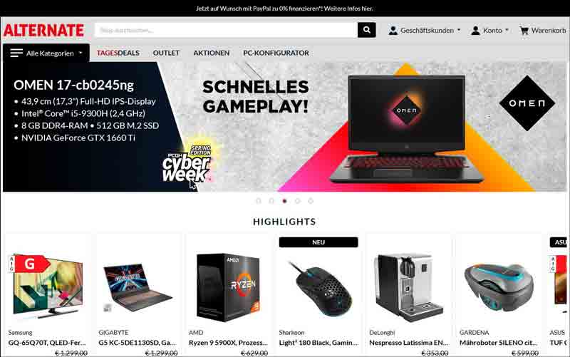 Elektronik & mehr online kaufen - ALTERNATE Online Shop
