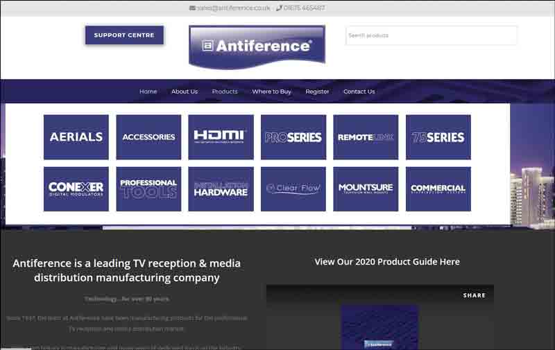 Antiference - TV Reception and Media Distribution Products | Antiference Limited England