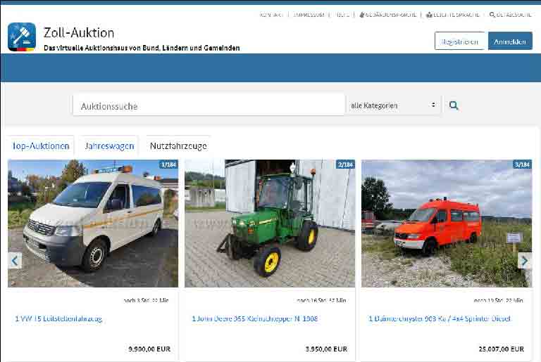 Zoll-Auktion - Das virtuelle Auktionshaus von Bund, Ländern
