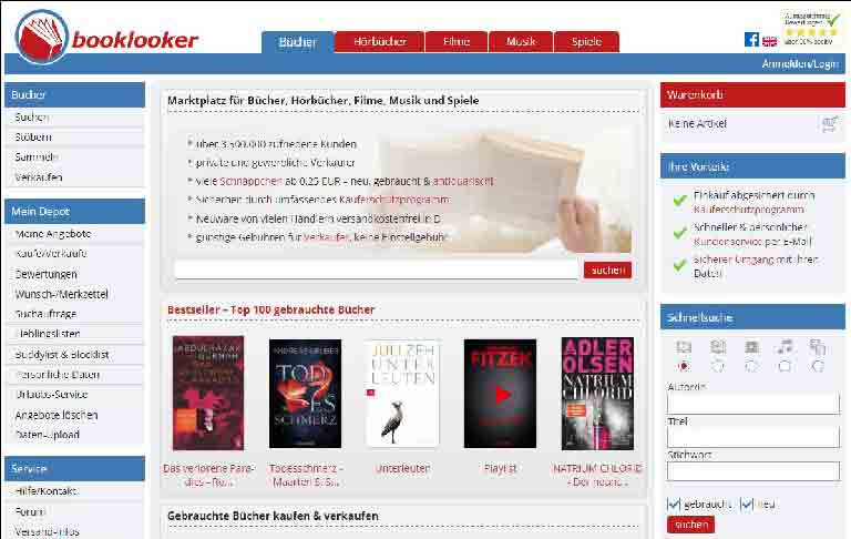 booklooker.de - antiquarische und gebrauchte Bucher kaufen und verkaufen, Horbucher, CDs, Filme und Spiele