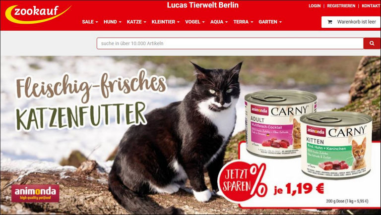 Tierfutter, Tiernahrung, Katzenfutter, Hundefutter und Tierbedarf guenstig online bestellen - Lucas Tierwelt Shop