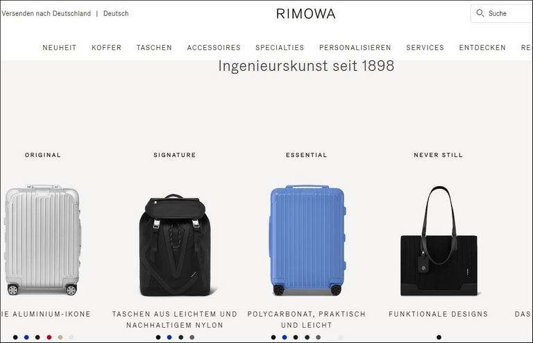 RIMOWA ist einer der führenden europäischen Hersteller für hochwertige Reise- und Tragekoffer aus Aluminium und Polycarbonat.